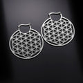 Dawapara Mandala Flower of Life Earrings for Women silver