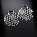 Dawapara Mandala Flower of Life Earrings for Women silver