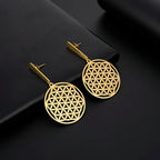 Dangling Flower of Life Earrings gold