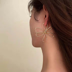 Vintage Asymmetrical Flower Stud Earrings gold