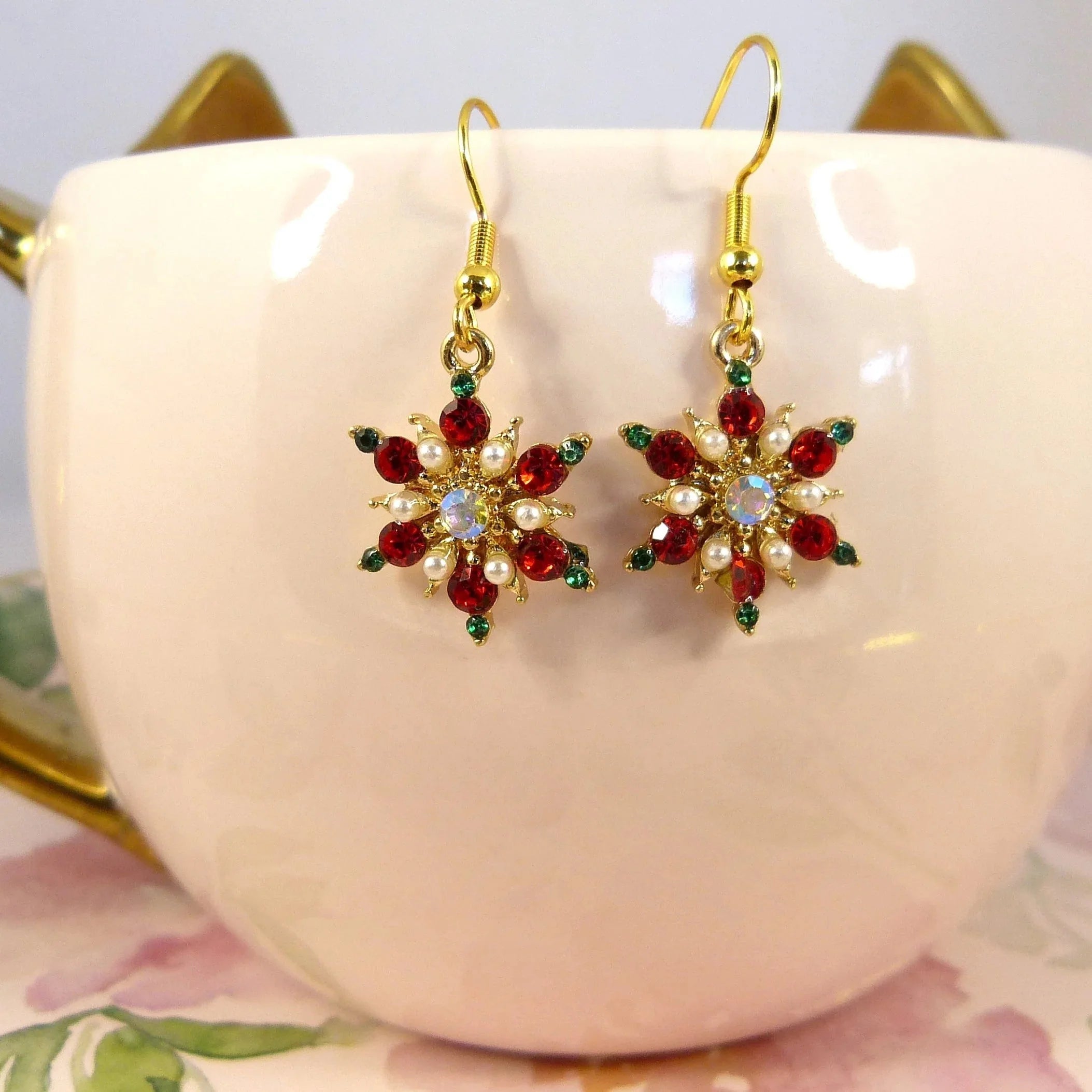 Snowflake Dangle Earrings Zircon Women style 5