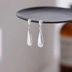 White Zircon Water Drop Stud Earrings 