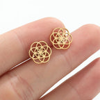 Dawapara Women's Flower of Life Mandala Earrings gold