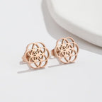 Dawapara Women's Flower of Life Mandala Earrings rose gold