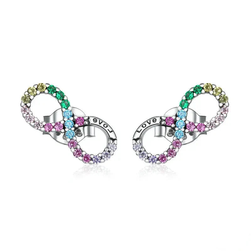 Multicolor Infinity Earrings
