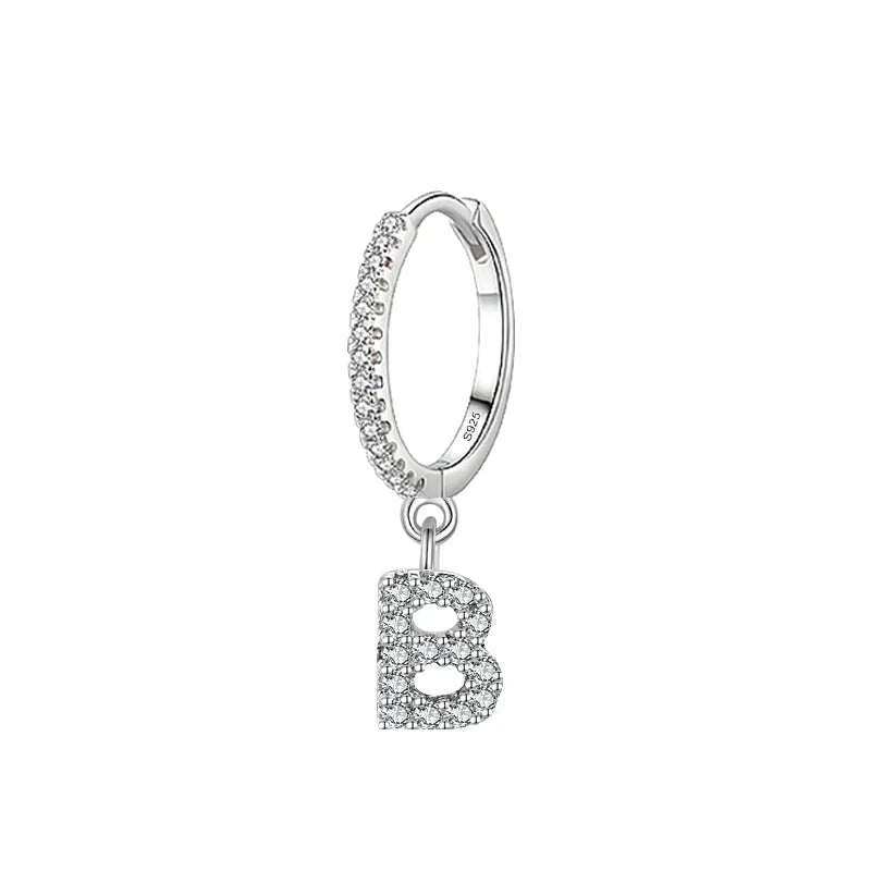 Hoop earrings with initial b
