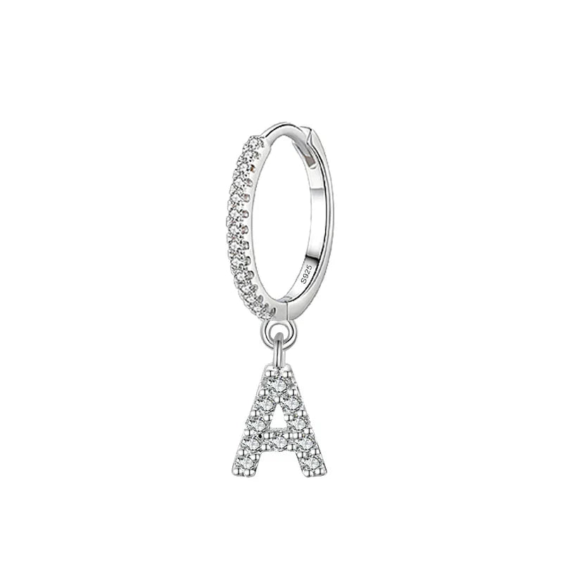Hoop earrings with initial a