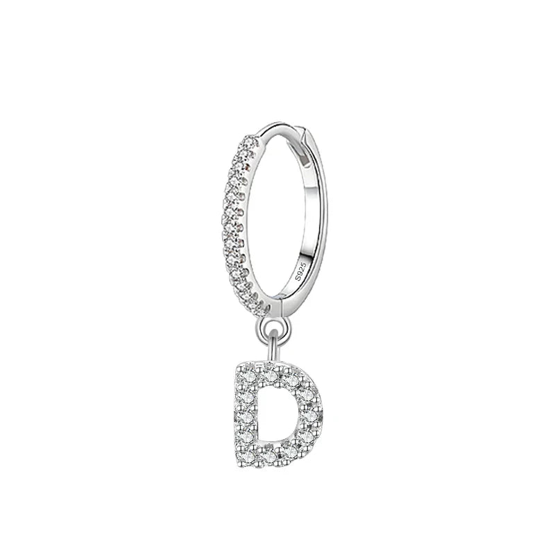 Hoop earrings with initial d