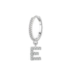 Hoop earrings with initial e