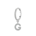 Hoop earrings with initial g