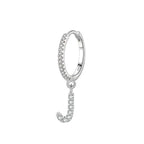 Hoop earrings with initial j