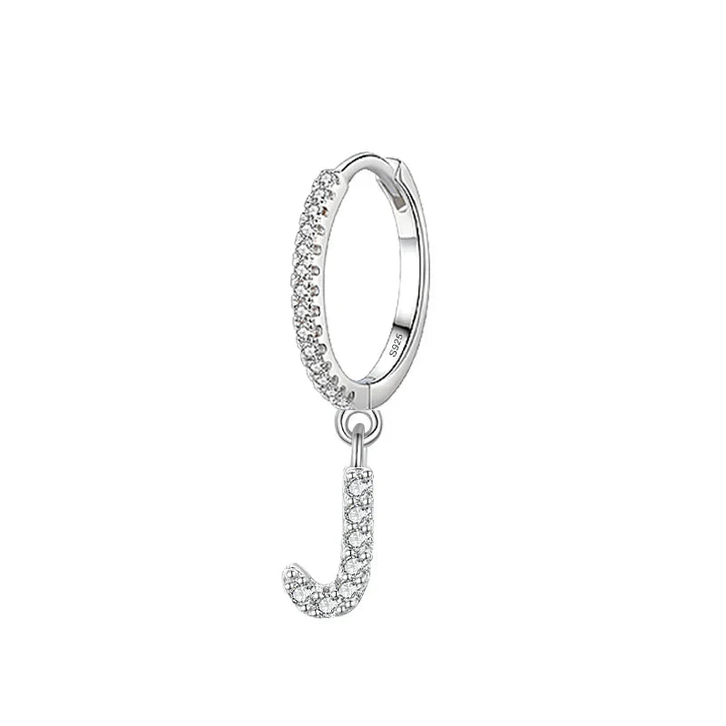 Hoop earrings with initial j