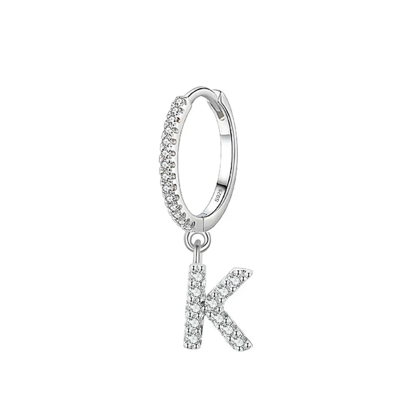 Hoop earrings with initial k
