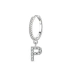 Hoop earrings with initial p