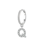 Hoop earrings with initial q