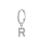 Hoop earrings with initial r