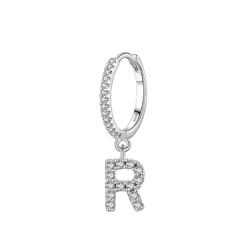 Hoop earrings with initial r