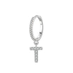 Hoop earrings with initial t