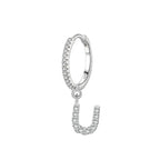 Hoop earrings with initial u