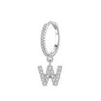Hoop earrings with initial w