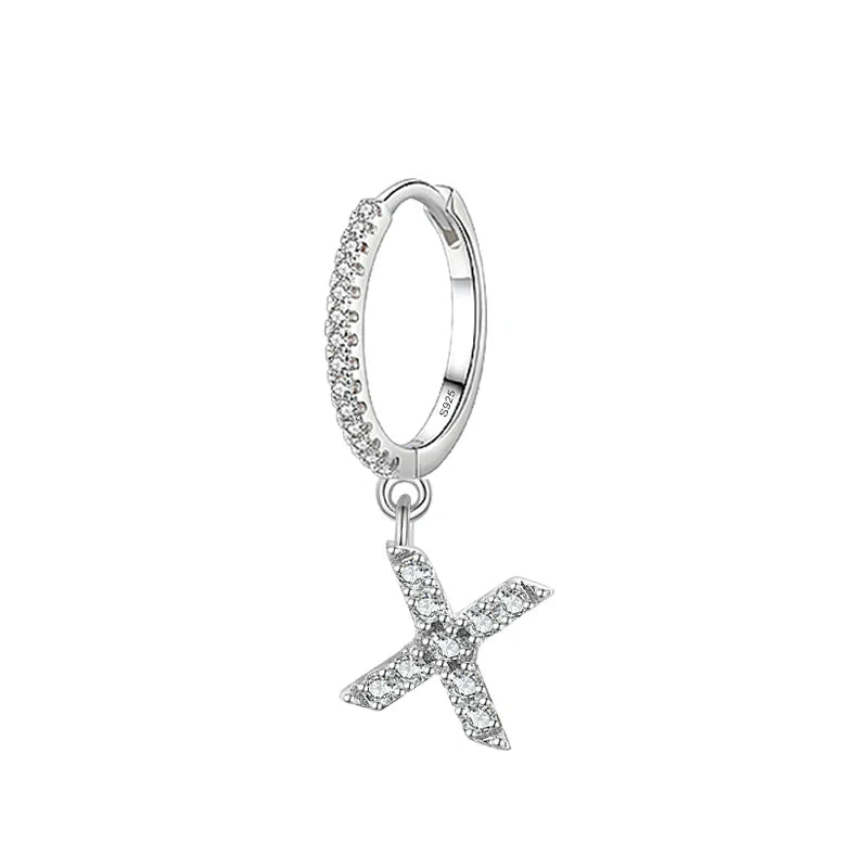 Hoop earrings with initial x
