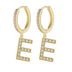 Women's hoop earrings with initial e
