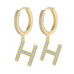 Women's hoop earrings with initial h
