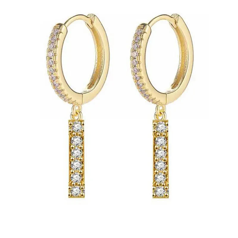 Women's hoop earrings with initial i