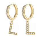 Women's hoop earrings with initial l