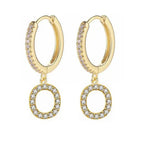 Women's hoop earrings with initial o