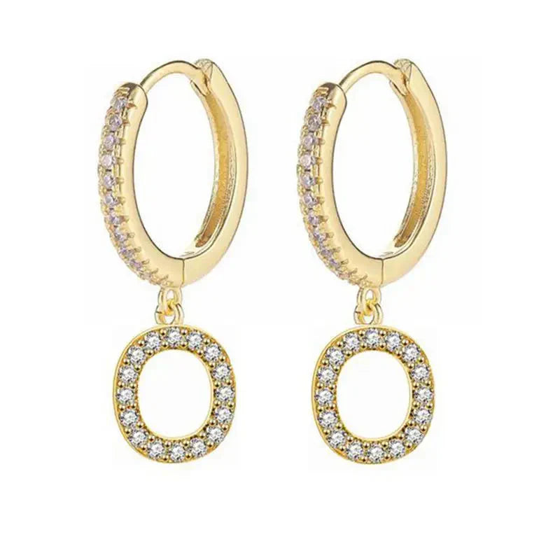 Women's hoop earrings with initial o