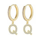 Women's hoop earrings with initial q