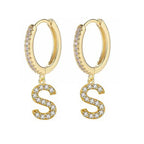 Women's hoop earrings with initial s