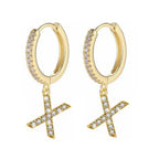 Women's hoop earrings with initial x