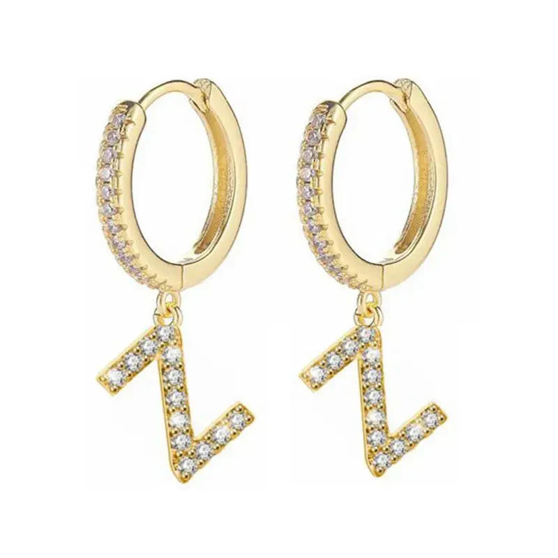 Women's hoop earrings with initial z
