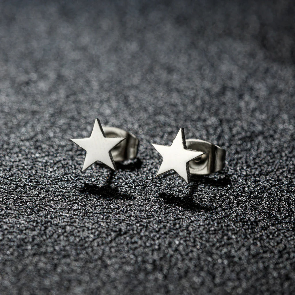 Lightweight Star Stud Earrings silver