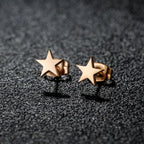 Lightweight Star Stud Earrings rose gold