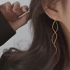 Long Earrings in Silver or Gold Gold