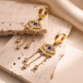 Blue Evil Eye Long Earrings
