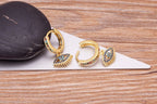 Bohemian-Style Blue Zircon Evil Eye Earrings