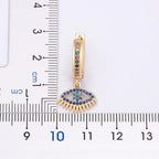 Bohemian-Style Blue Zircon Evil Eye Earrings