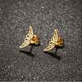 Minimalist angel wing earrings gold