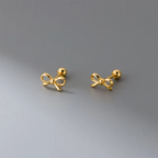 Minimalist bow tie earrings in gold