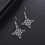 Witch Knot Dangle Earrings Protective Wiccan Women silver