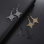 Witch Knot Dangle Earrings Protective Wiccan Women black
