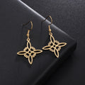 Witch Knot Dangle Earrings Protective Wiccan Women gold