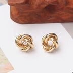 Twisted knot gold earrings
