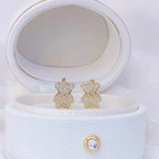 Bear Earrings Precious Stone