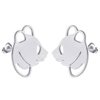 Discreet Panda Earrings Silver