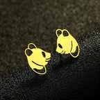 Discreet Panda Earrings Gold
